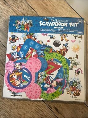 Vintage Walt Disney World Scrapbook Kit Disney Parks Mickey Minnie